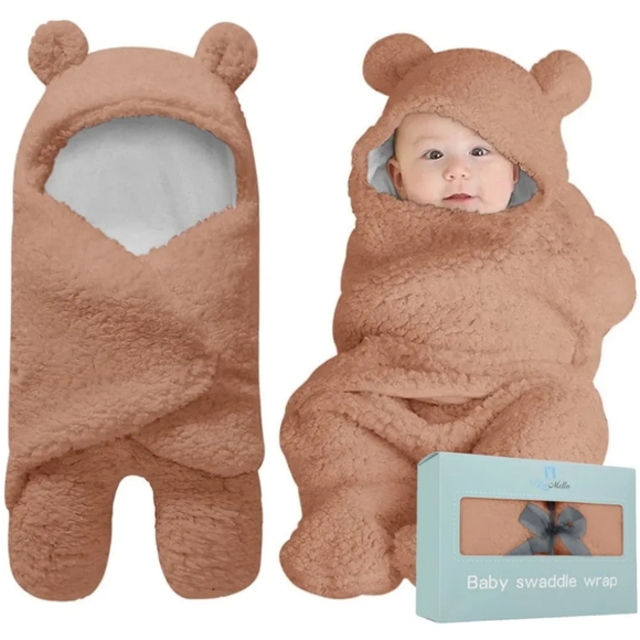 Blue Mello Baby Swaddle Wrap Brown NIB - Picture 2 of 11